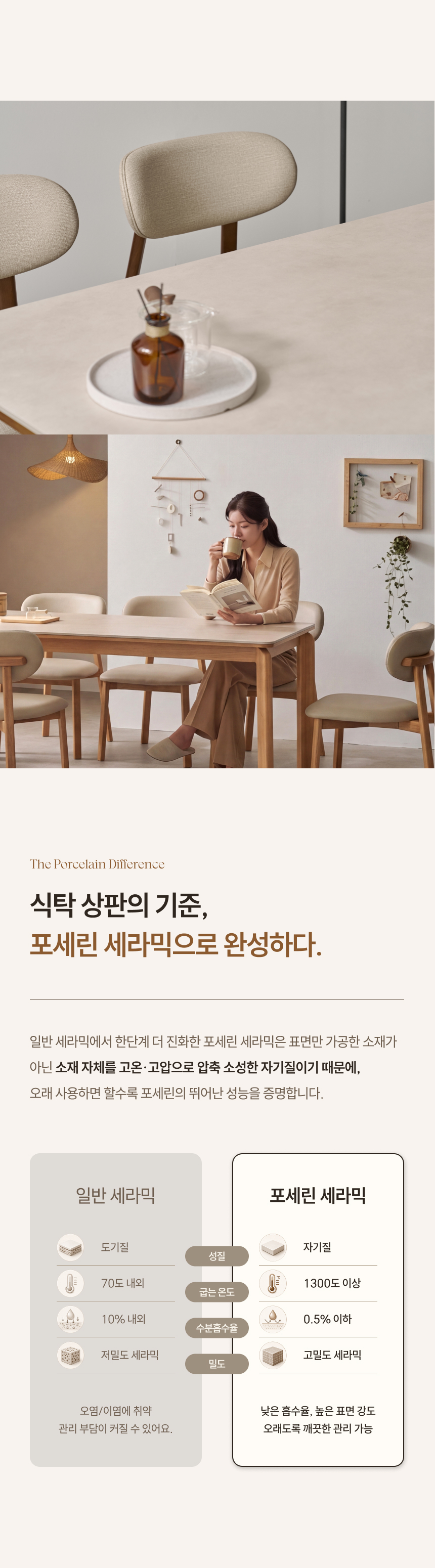 이클립스 6인용 원목 포세린 세라믹 식탁세트 1800 상세 이미지 13